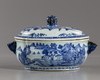 A CHINESE BLUE AND WHITE TUREEN WITH COVER, 18TH CENTURY