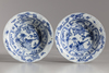 TWO CHINESE BLUE AND WHITE DISHES, WANLI PERIOD 