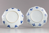 A PAIR OF CHINESE BLUE AND WHITE LOTUS-SHAPED DISHES, KANGXI PERIOD (1662-1722)