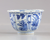 A Chinese blue and white 'kraak' porcelain bowl