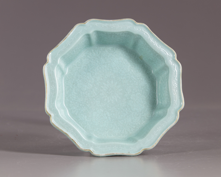 A Chinese fiolate sky-blue dish