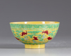 A Chinese yellow ground 'fu bats' bowl