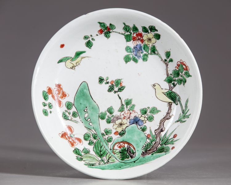 A Chinese famille verte dish