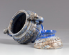 A Chinese lapis lazuli archiastic censer and cover