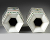 A pair of Chinese famille verte hexagonal vases