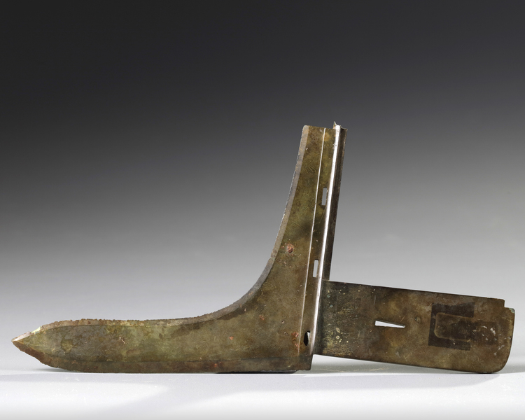 A Chinese bronze dagger-axe blade, ge