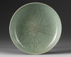 A SMALL CHINESE CELADON CRACKLE-GLAZED DISH