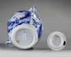 A Chinese blue and white 'scholars' teapot