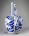 A Chinese blue and white 'scholars' teapot