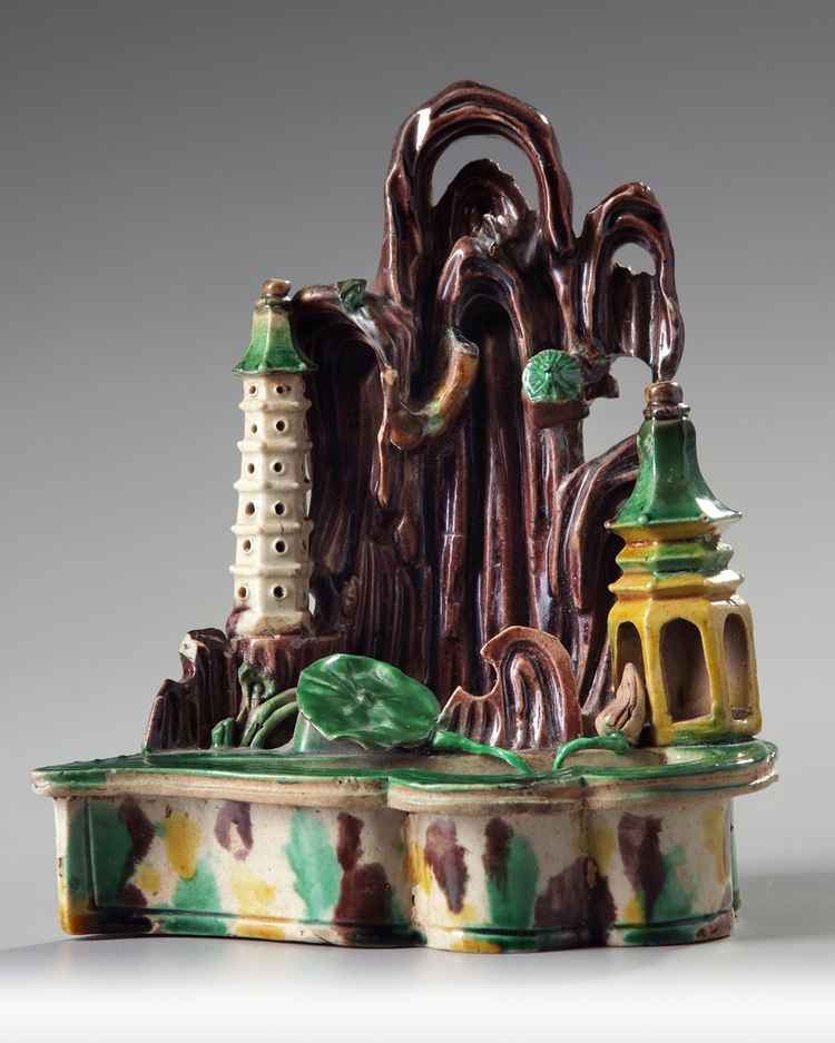 A Chinese sancai glazed grotto