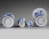 Three Chinese blue and white vases