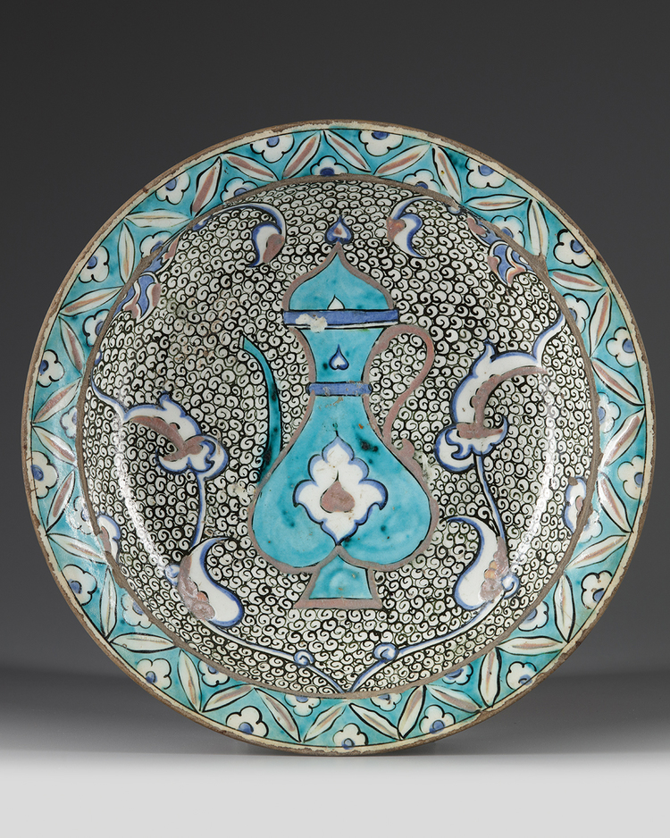 An Ottoman Iznik pottery dish