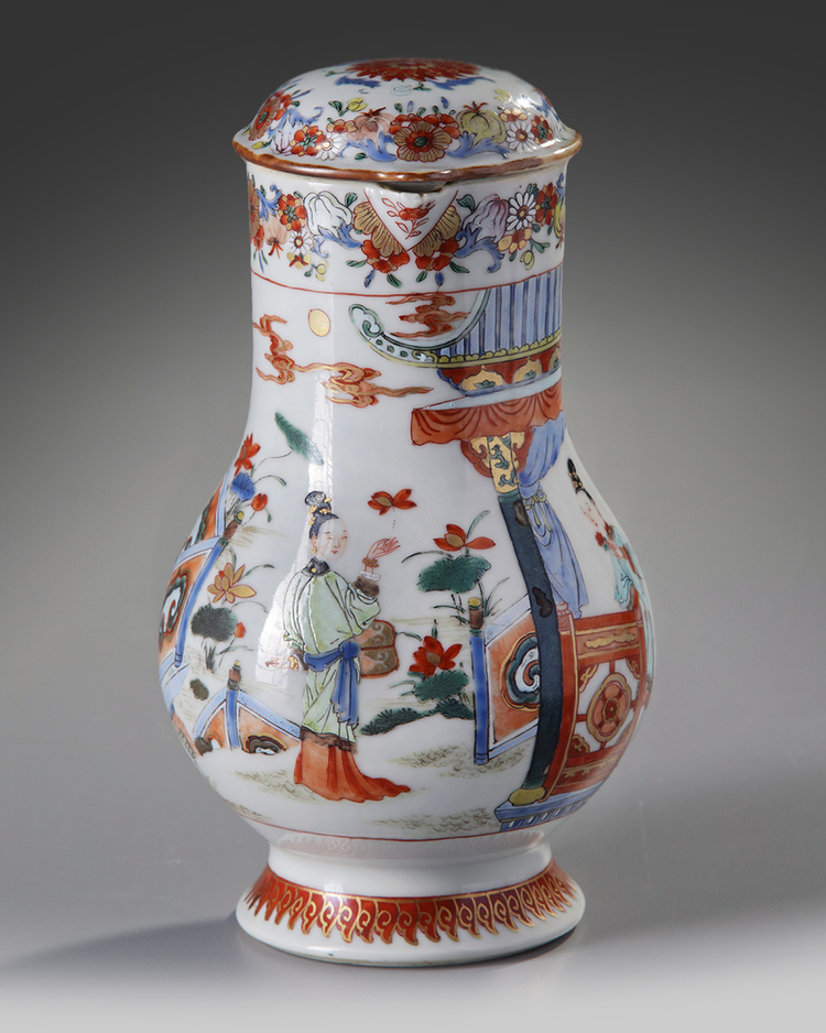 A Chinese famille rose jug and cover
