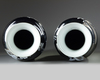 A pair of Chinese black-ground enamelled 'magpie and prunus' vases