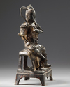 A Chinese gilt lacquered bronze figure of Guandi