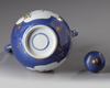 A Chinese powder blue-ground famille verte ewer and cover