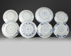 A group of eight Chinese blue and white dishes