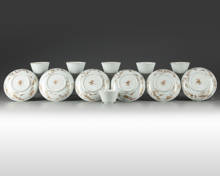 Six Japanese Imari cups and saucers