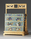 A CHINESE CLOISONNÉ ENAMEL THREE-TIERED LUNCH BOX, CHINA, 19TH-20TH CENTURY