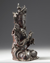 A CHINESE GILT LACQUERED BRONZE GUANYIN