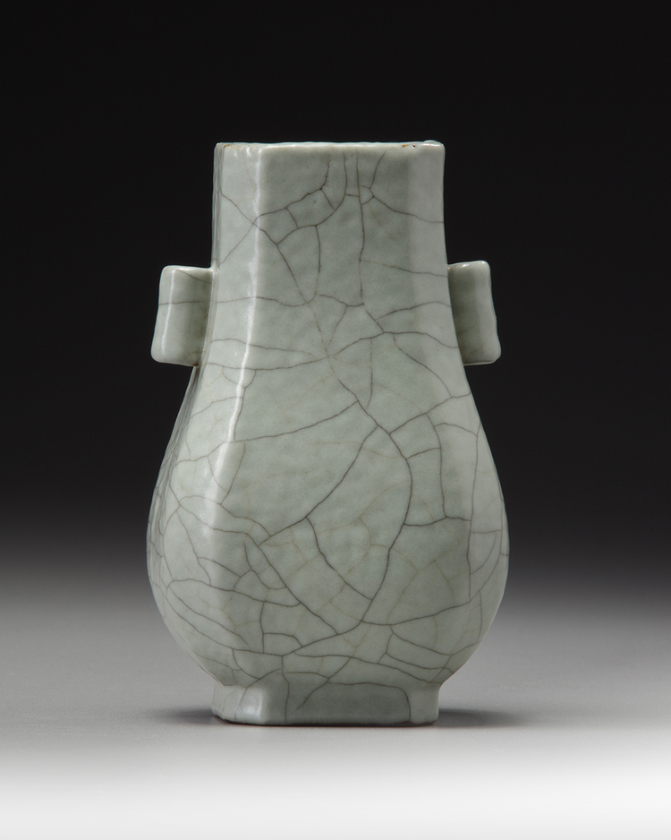 A small Chinese crackle-glazed hu vase