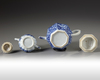 Two Chinese blue and white teapots and covers