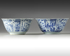 A PAIR OF CHINESE BLUE AND WHITE FOLIATE-RIMMED BOWLS, KANGXI PERIOD (1662-1772)