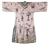 A Chinese pink-ground embroidered lady's informal robe