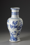 A Chinese blue and white 'flower and butterfly' vase