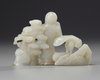 A CHINESE WHITE JADE CARVING OF THE LAUGHING TWINS