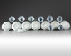 Eight sets of Chinese blue and white cups and saucers
