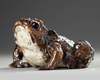 A Japanese ceramic figure of a frog
