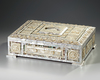 A MOTHER-OF-PEARL INLAID WOODEN BOX, JERUSALEM WORK, EARLY 20TH CENTURY