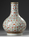 A Chinese famille rose 'bats and clouds' bottle vase