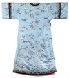 A Chinese pale blue ground embroidered lady's informal robe