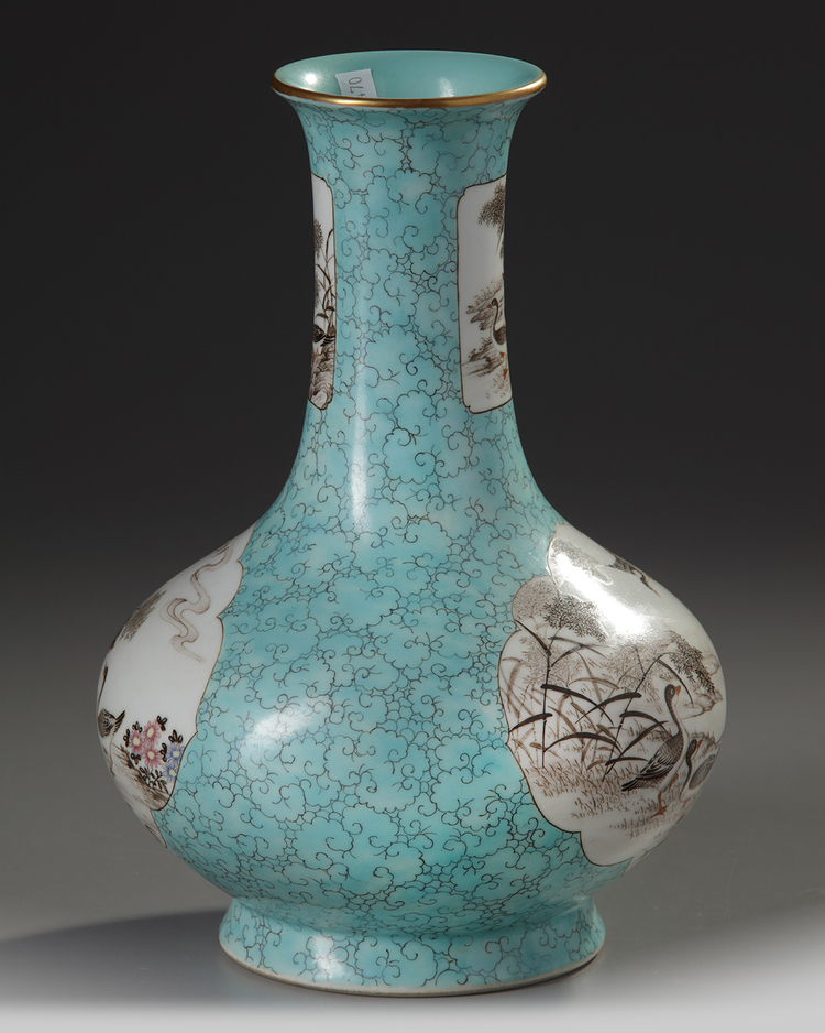 A Chinese porcelain bottle vase