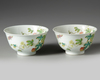 A pair of Chinese famille rose ‘bitter melon’ bowls