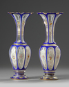 A pair of French glass vases