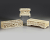 A group of three Cantonese carved ivory boxes