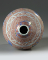 A Chinese wucai garlic-head vase