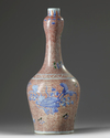 A Chinese wucai garlic-head vase