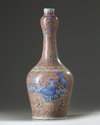 A Chinese wucai garlic-head vase