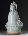 A large  Chinese qingbai figure of Guanyin