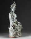 A large  Chinese qingbai figure of Guanyin