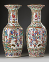 Two large Cantonese famille rose baluster vases