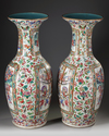 Two large Cantonese famille rose baluster vases