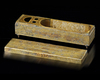 A Mamluk silver-inlaid brass pen case