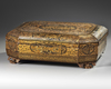 A Chinese export gilt lacquered games box