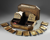 A Chinese export gilt lacquered games box