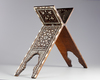 An Islamic wooden mother-of-pearl inlaid Quran stand
